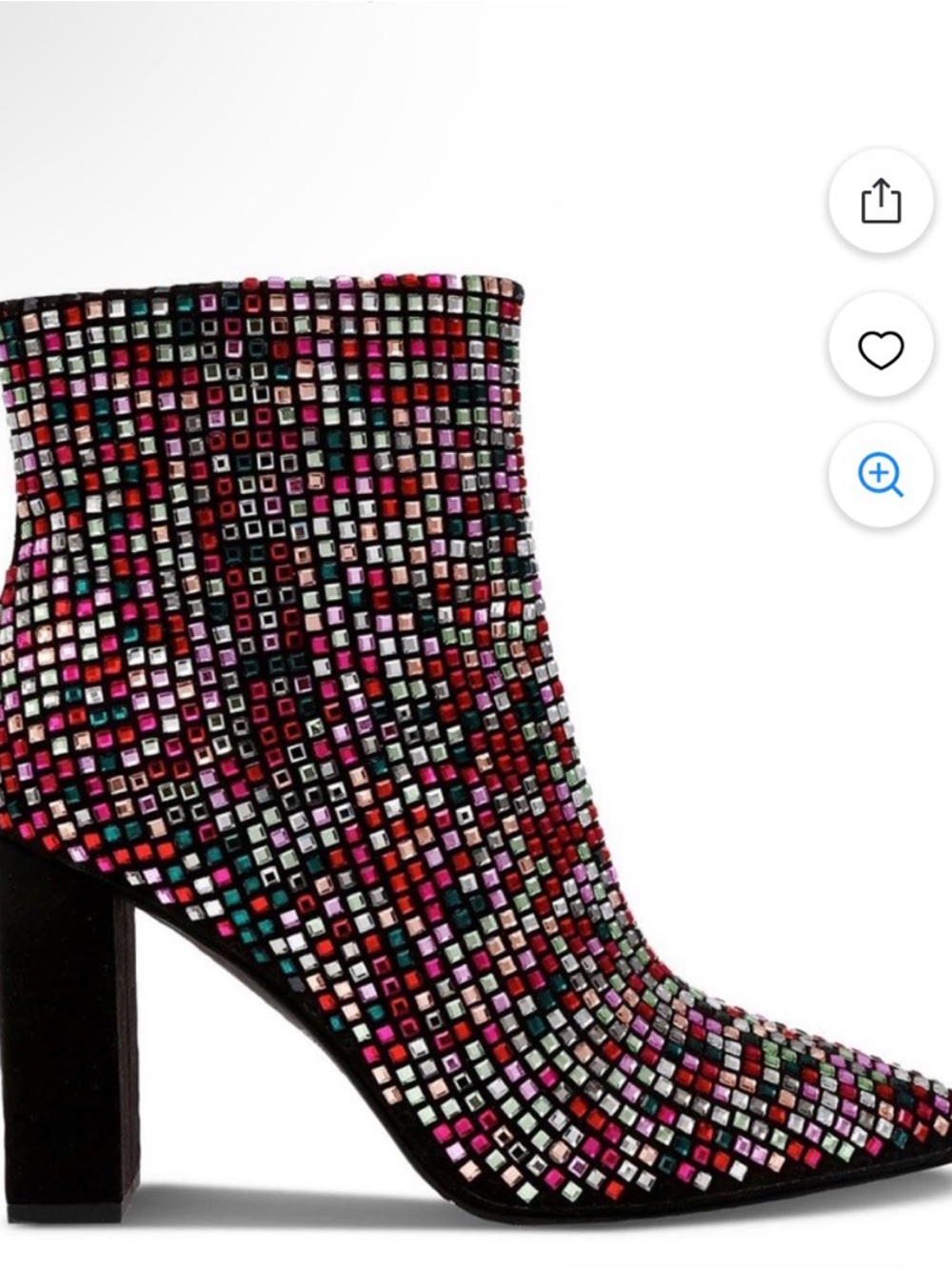 Wild Pair Multicolor Embellished Block Heel Ankle Boot